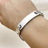 Pulsera con Placa 03.114.0288.09 Acero Inoxidable, Pulido, Dos Tonos (12 MM Thickness, 9 Inches Length)