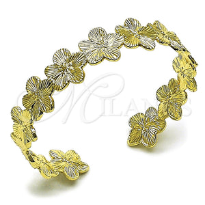 Aro Individual 07.385.0003 Oro Laminado, Diseño de Flor, Diamantado, Tono Dorado (Thickness, One size fits all)