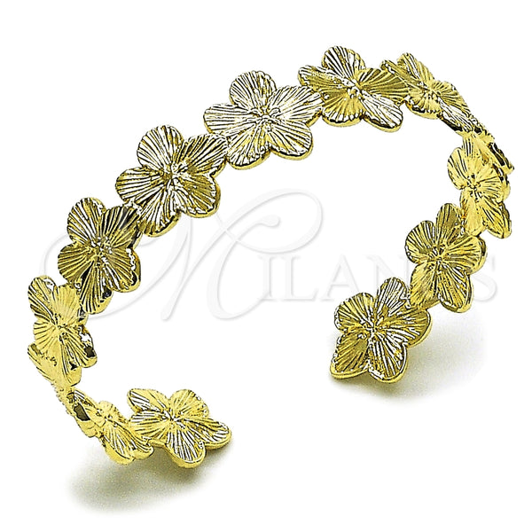 Aro Individual 07.385.0003 Oro Laminado, Diseño de Flor, Diamantado, Tono Dorado (Thickness, One size fits all)