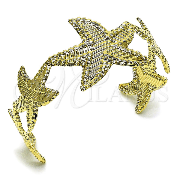Aro Individual 07.385.0004 Oro Laminado, Diseño de Estrella, Diamantado, Tono Dorado (35 MM Thickness, One size fits all)