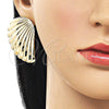 Arete Dormilona 02.385.0075 Oro Laminado, Diseño de Concha, Pulido, Tono Dorado