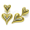 Arete Dormilona 02.385.0077 Oro Laminado, Diseño de Corazón, Pulido, Tono Dorado