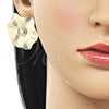 Arete Dormilona 02.385.0079 Oro Laminado, Diseño de Oja y Flor, Diamantado, Tono Dorado