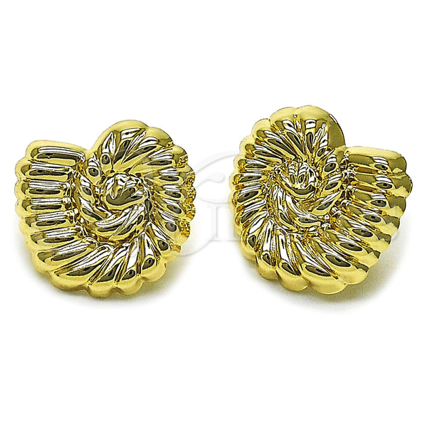 Arete Dormilona 02.385.0080 Oro Laminado, Diseño de Caracol, Pulido, Tono Dorado
