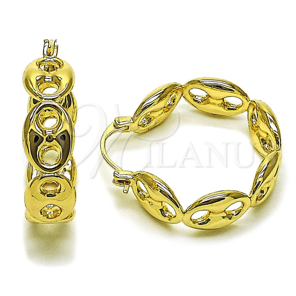 Argolla Mediana 02.428.0063.30 Oro Laminado, Diseño de Puff Mariner, Pulido, Tono Dorado