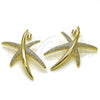 Arete Dormilona 02.428.0065 Oro Laminado, Diseño de Oja, Mate, Tono Dorado