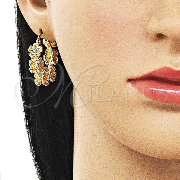 Argolla Mediana 02.428.0067.30 Oro Laminado, Diseño de Flor, Pulido, Tono Dorado