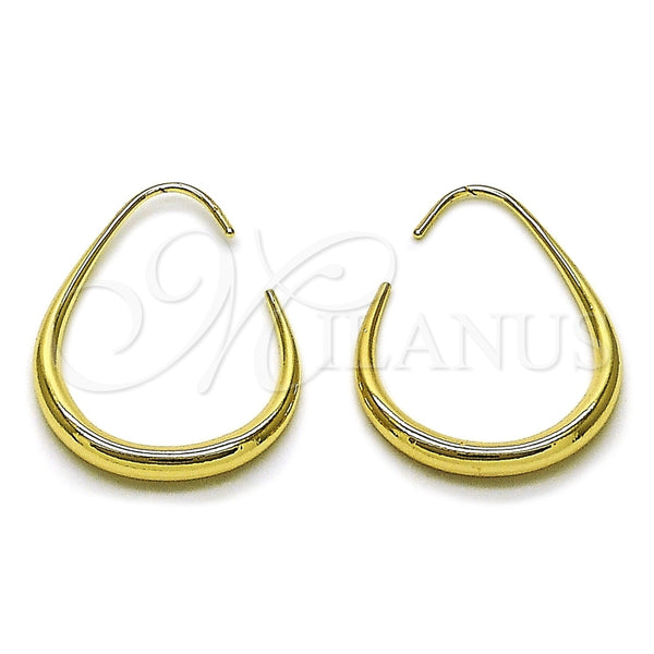 Argolla Mediana 02.428.0068.25 Oro Laminado, Diseño de Hueco, Pulido, Tono Dorado
