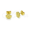 Arete Dormilona 02.412.0006 Oro Laminado, Diseño de Trébol de Cuatro Hojas, Diamantado, Tono Dorado