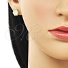 Arete Dormilona 02.412.0007 Oro Laminado, Diamantado, Tono Dorado