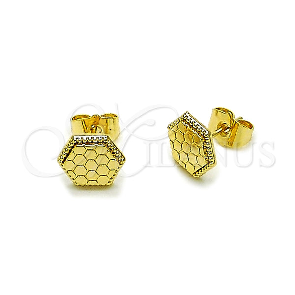Arete Dormilona 02.412.0007 Oro Laminado, Diamantado, Tono Dorado