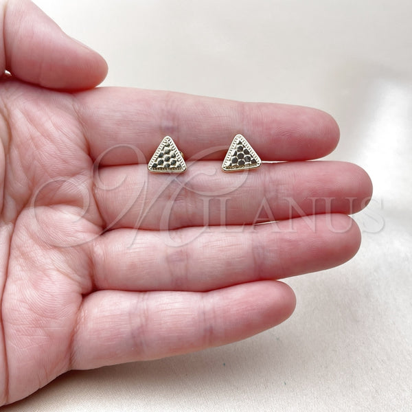Arete Dormilona 02.412.0008 Oro Laminado, Diamantado, Tono Dorado