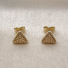 Arete Dormilona 02.412.0008 Oro Laminado, Diamantado, Tono Dorado