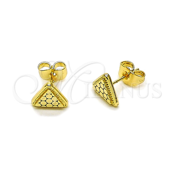Arete Dormilona 02.412.0008 Oro Laminado, Diamantado, Tono Dorado