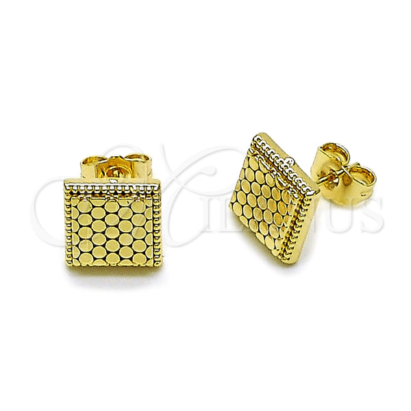 Arete Dormilona 02.412.0010 Oro Laminado, Diamantado, Tono Dorado