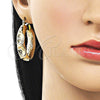 Argolla Mediana 02.163.0396.35 Oro Laminado, Diseño de Hueco, Diamantado, Tono Dorado