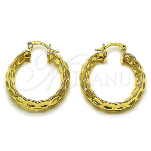 Argolla Mediana 02.163.0399.30 Oro Laminado, Pulido, Tono Dorado