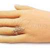 Anillo Elegante 01.163.0007 Oro Laminado, Diseño de Oja, Pulido, Tono Dorado (One size fits all)