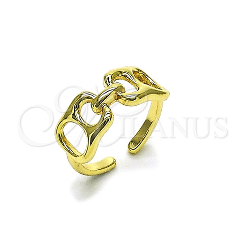 Anillo Elegante 01.163.0008 Oro Laminado, Diseño de Puff Mariner, Pulido, Dorado
