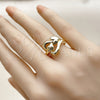 Anillo Elegante 01.163.0009 Oro Laminado, Diseño de Corazón, Pulido, Tono Dorado (One size fits all)
