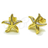 Arete Dormilona 02.163.0407 Oro Laminado, Diseño de Estrella y Hueco, Pulido, Tono Dorado