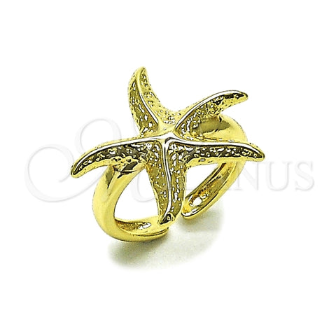 Anillo Elegante 01.163.0012 Oro Laminado, Diseño de Estrella, Pulido, Dorado