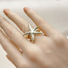 Anillo Elegante 01.163.0012 Oro Laminado, Diseño de Estrella, Pulido, Tono Dorado (Talla Unica)