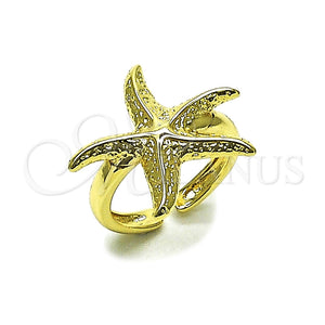 Anillo Elegante 01.163.0012 Oro Laminado, Diseño de Estrella, Pulido, Tono Dorado (Talla Unica)