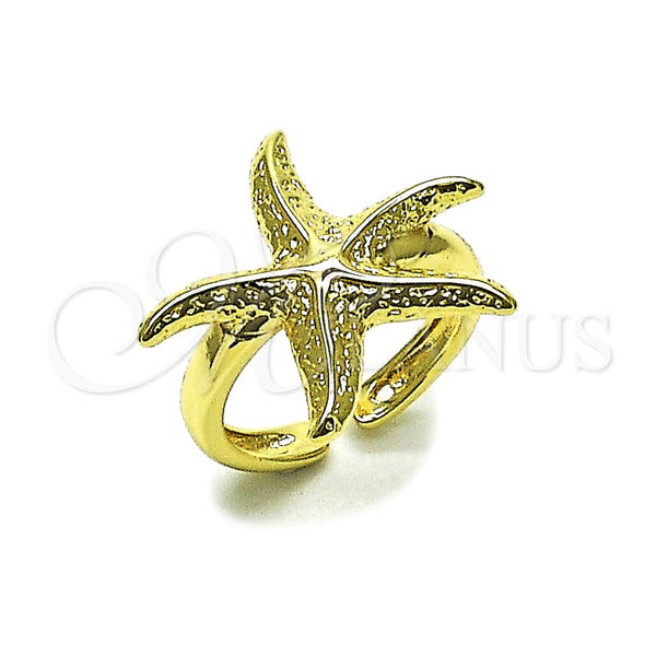 Anillo Elegante 01.163.0012 Oro Laminado, Diseño de Estrella, Pulido, Tono Dorado (Talla Unica)