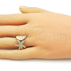 Anillo Elegante 01.163.0013 Oro Laminado, Diseño de Concha y Estrella, Pulido, Tono Dorado (One size fits all)