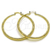 Argolla Grande 02.163.0408.50 Oro Laminado, Diseño de Hueco, Diamantado, Tono Dorado