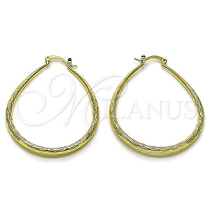 Argolla Mediana 02.163.0409.40 Oro Laminado, Diseño de Hueco, Diamantado, Tono Dorado