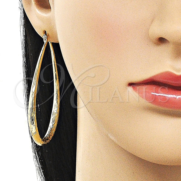 Argolla Grande 02.170.0280.45 Oro Laminado, Diamantado, Tono Dorado
