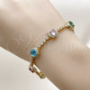Pulsera Tennis 03.266.0034.1.07 Oro Laminado, Diseño de Cluster, con Multicolor and Blanca Zirconia Cubica, Pulido, Tono Dorado (Thickness, 7 Inches Length)