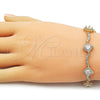 Pulsera Tennis 03.266.0035.08 Oro Laminado, Diseño de Cluster, con Blanca Zirconia Cubica, Pulido, Tono Dorado (Thickness, 8 Inches Length)