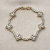 Pulsera Tennis 03.266.0035.08 Oro Laminado, Diseño de Cluster, con Blanca Zirconia Cubica, Pulido, Tono Dorado (Thickness, 8 Inches Length)