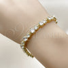 Pulsera Tennis 03.266.0040.08 Oro Laminado, con Blanca Zirconia Cubica, Pulido, Tono Dorado (Thickness, 8 Inches Length)