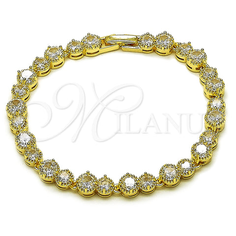Pulsera Tennis 03.266.0040.08 Oro Laminado, con Blanca Zirconia Cubica, Pulido, Tono Dorado (Thickness, 8 Inches Length)