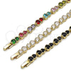 Pulsera Tennis 03.266.0040.08 Oro Laminado, con Blanca Zirconia Cubica, Pulido, Tono Dorado (Thickness, 8 Inches Length)