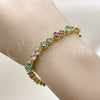 Pulsera Tennis 03.266.0040.1.08 Oro Laminado, con Multicolor Zirconia Cubica, Pulido, Tono Dorado (Thickness, 8 Inches Length)