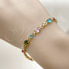 Pulsera Tennis 03.266.0041.07 Oro Laminado, con Multicolor Zirconia Cubica, Pulido, Tono Dorado (Thickness, 7 Inches Length)