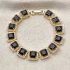 Pulsera Tennis 03.266.0047.1.07 Oro Laminado, con Negro Zirconia Cubica, Pulido, Tono Dorado (11 MM Thickness, 8 Inches Length)