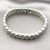 Pulsera Solida 03.435.0007.08 Acero Inoxidable, Pulido, Tono Plateado (12 MM Thickness, 8 Inches Length)