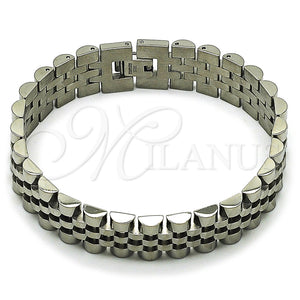 Pulsera Solida 03.435.0008.08 Acero Inoxidable, Pulido, Tono Plateado (15 MM Thickness, 9 Inches Length)