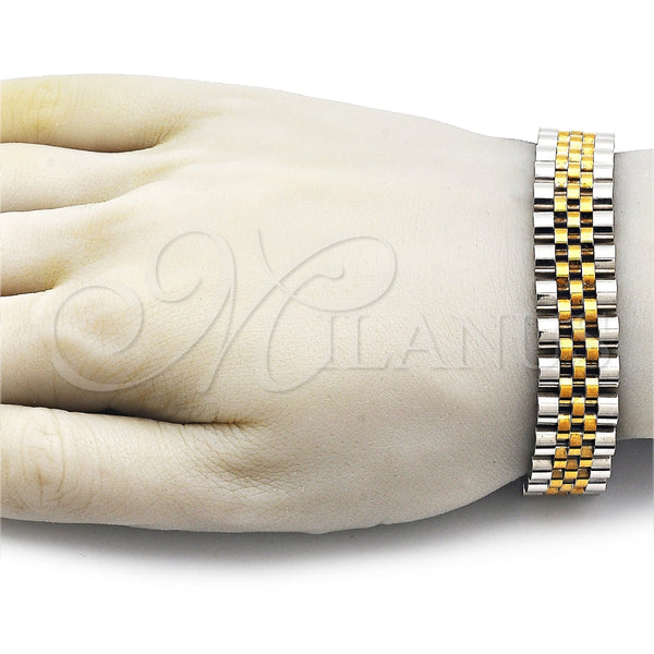 Pulsera Solida 03.435.0008.1.08 Acero Inoxidable, Pulido, Dos Tonos (15 MM Thickness, 9 Inches Length)