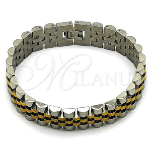 Pulsera Solida 03.435.0008.1.08 Acero Inoxidable, Pulido, Dos Tonos (15 MM Thickness, 9 Inches Length)