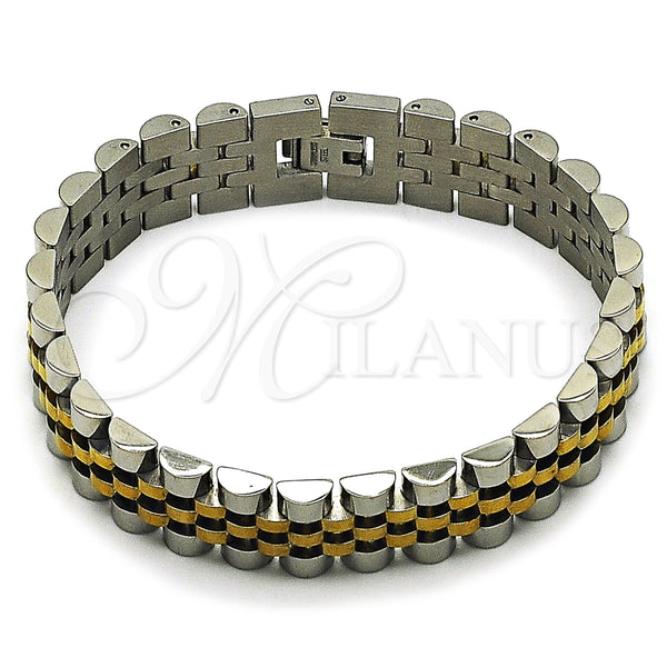 Pulsera Solida 03.435.0008.1.08 Acero Inoxidable, Pulido, Dos Tonos (15 MM Thickness, 9 Inches Length)
