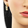 Arete Dormilona 02.213.0845 Oro Laminado, Diseño de Hebilla del Cinturón, Pulido, Tono Dorado