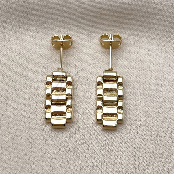 Arete Dormilona 02.213.0845 Oro Laminado, Diseño de Hebilla del Cinturón, Pulido, Tono Dorado