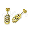 Arete Dormilona 02.213.0845 Oro Laminado, Diseño de Hebilla del Cinturón, Pulido, Tono Dorado